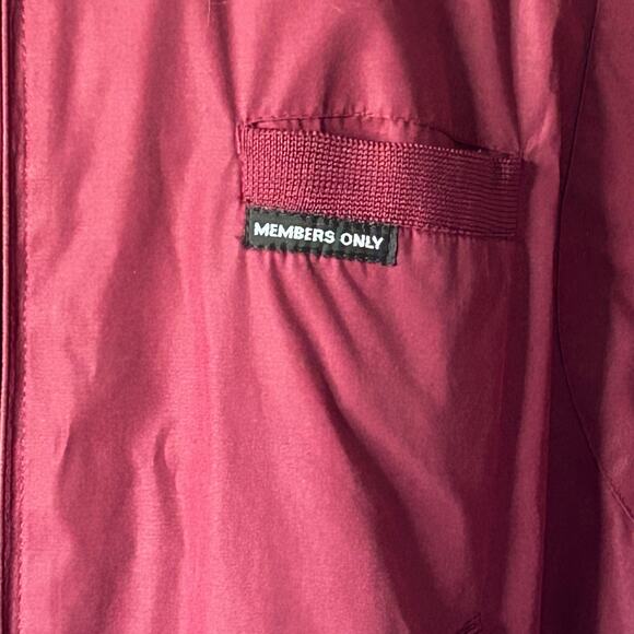 Vintage Members Only Burgundy Racer Jacket Mens 46 80s Oxblood - Picture 4 of 6